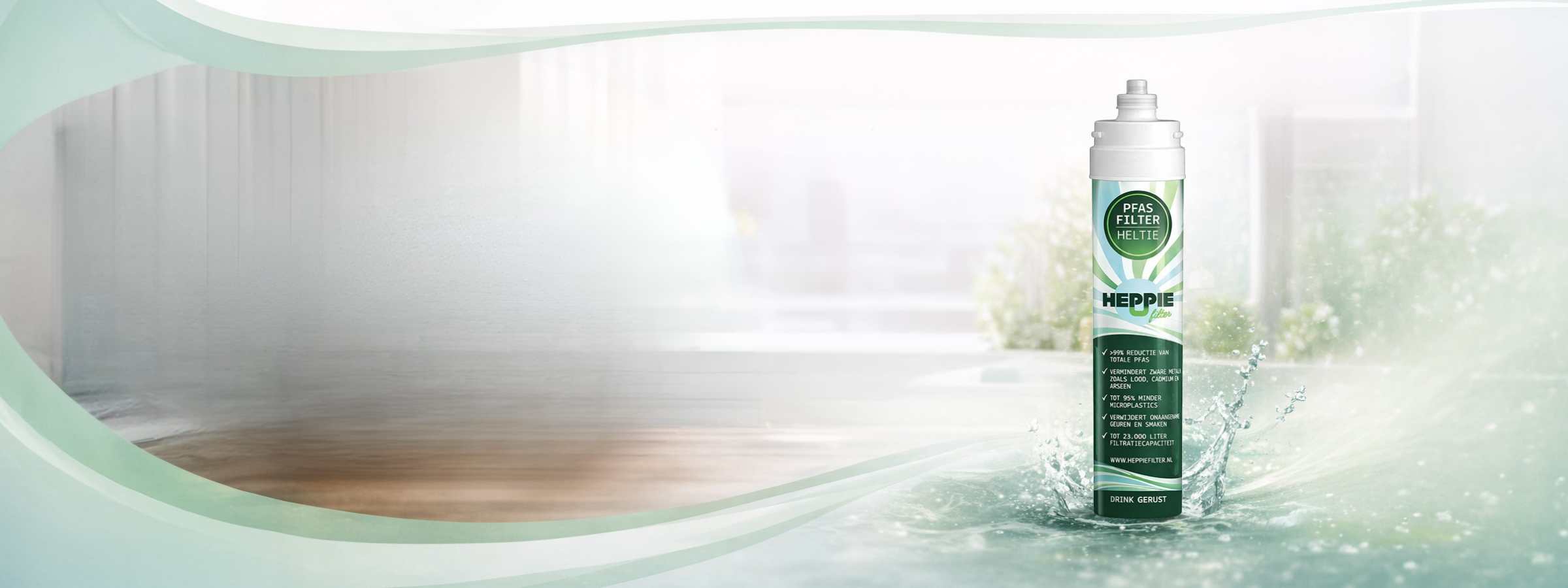 HEPPIE Filter cartridge met waterspetters